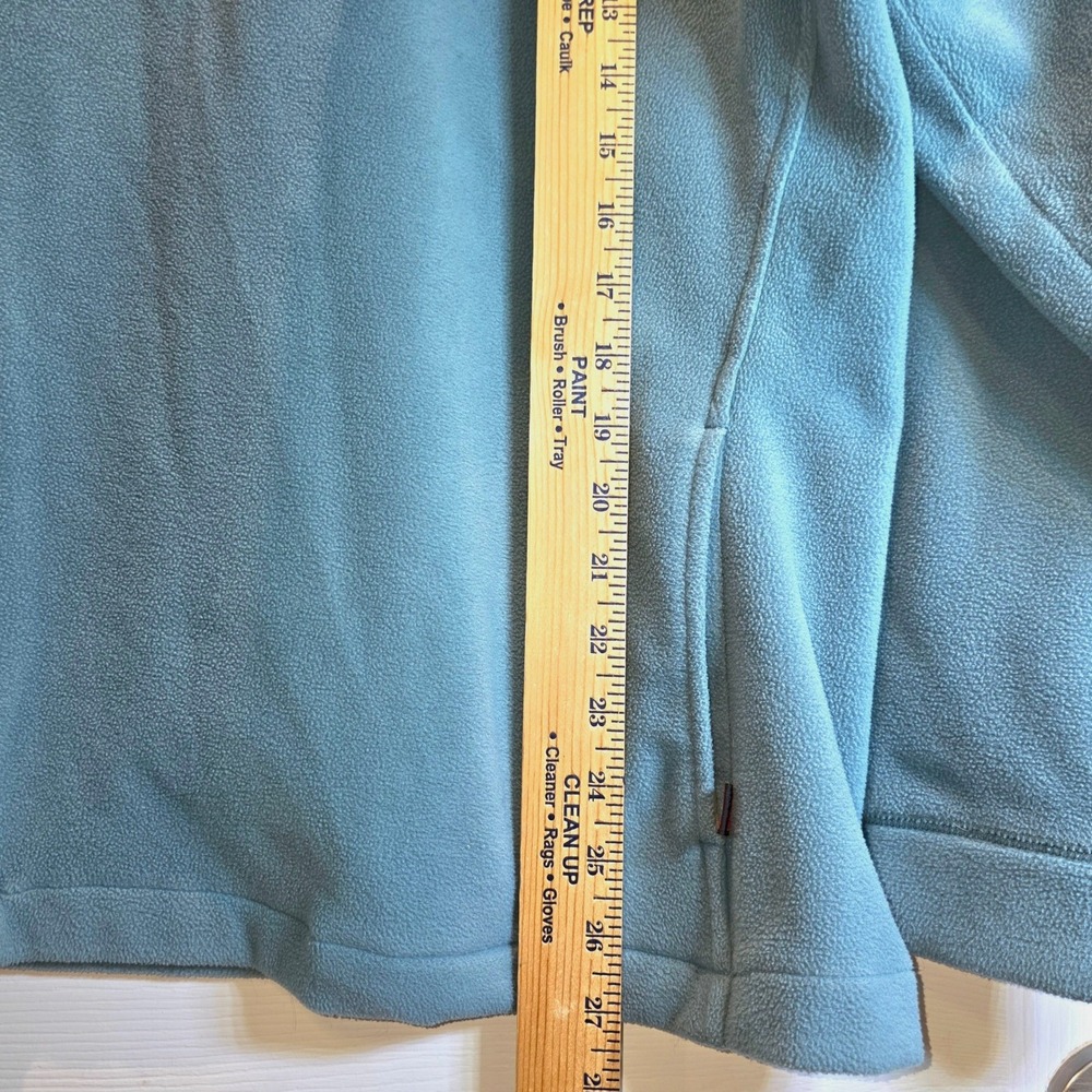 VTG Woolrich Fleece 1/4 Zip Pullover‎ Hoodie Jacket Top Sz Large Teal Blue - Picture 11 of 12